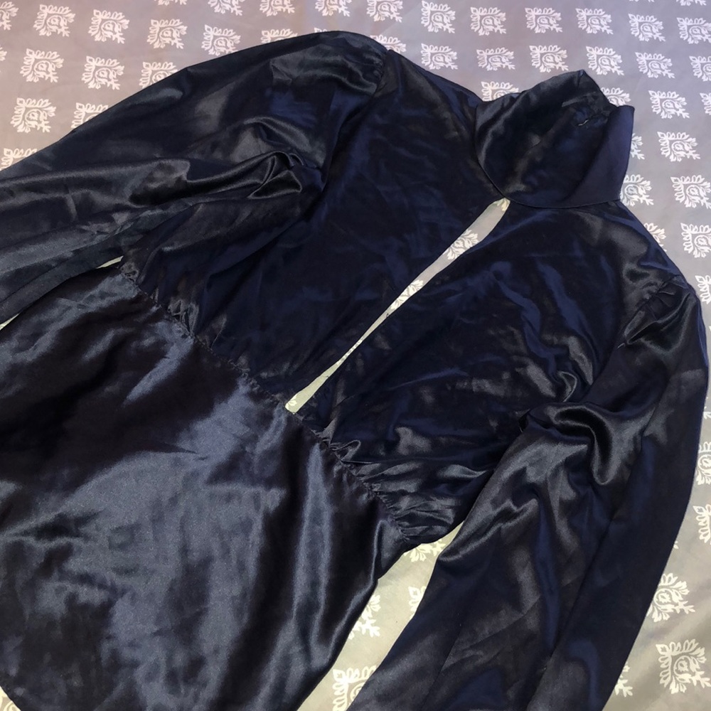 Satin Navy blue blouse